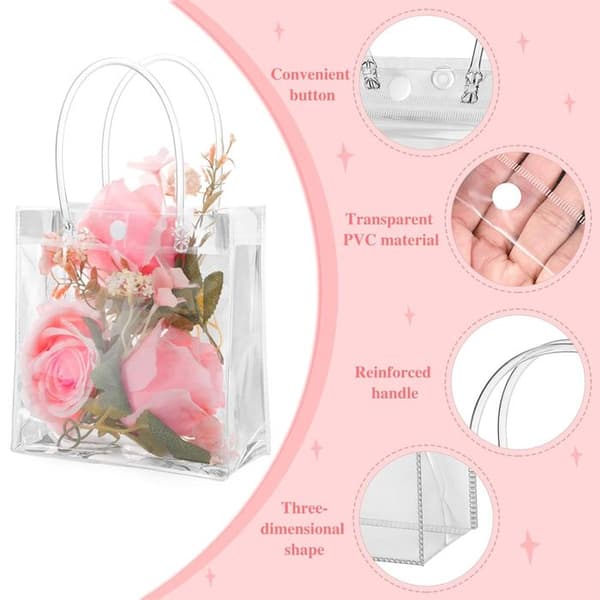 transparent tygväska, PVC-väska, liten transparent väska, presentpåse