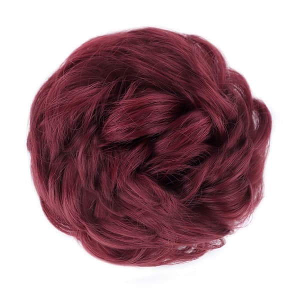 1 stk. rufsete hårknute hårstrikker forlengelse krøllete bølgete rufsete syntetisk chignon for kvinner oppsatt hår Bug# Bug#