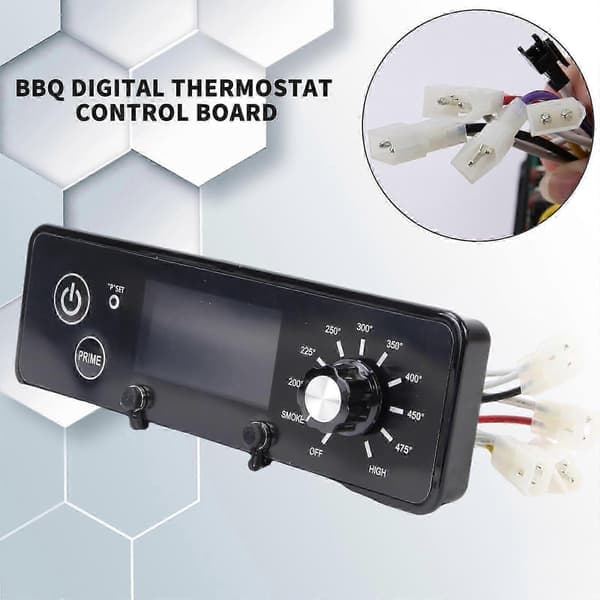 Sort Digital BBQ Termostat Kontrolpanel til Pit Boss Træovnsgrill med LCD-display Kompatibel med Pit Boss P9 Model jdy