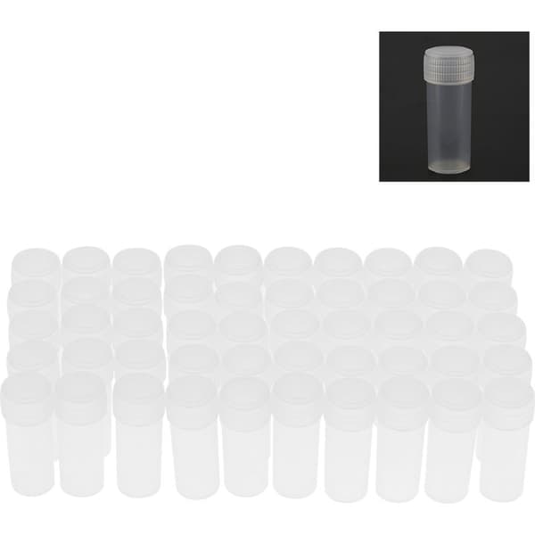 50 5 ml plastprovflaskor för miniatyrförvaring och organisering