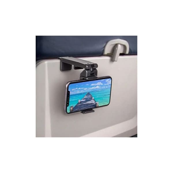 Bordtelefonholder – 2-pak foldbar 360° justerbar stander til fly og kontor – Sort