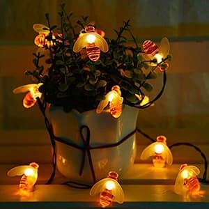 Solcellelys med bier 7 m 50 LED-lys