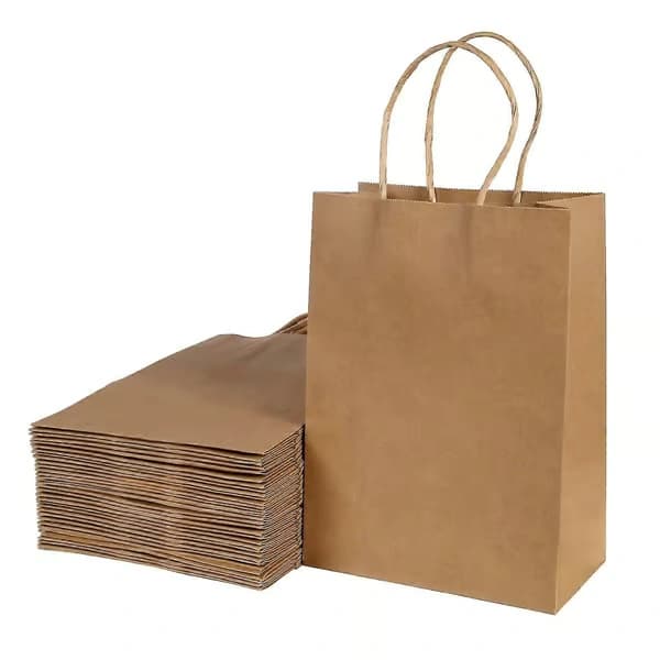 Papirposer med håndtag 30-pak, gaveposer, 15x21x8cm (brun)