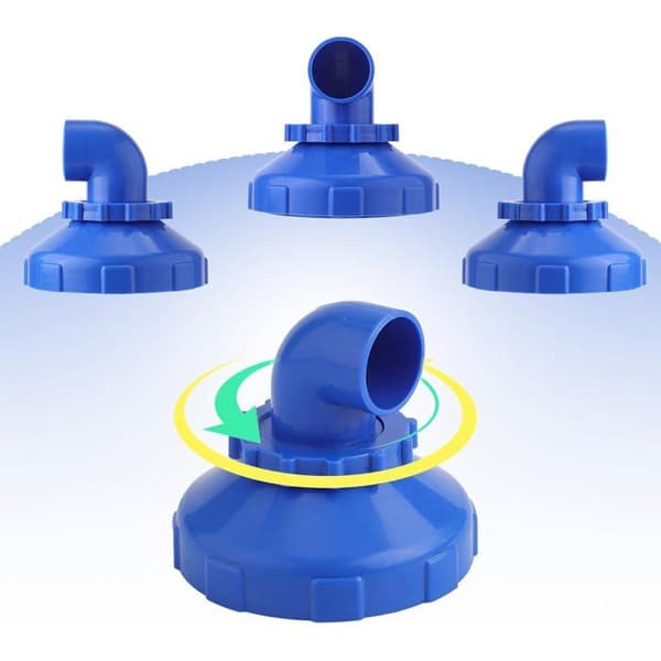 Poolreturdyse - 1 stk. - Blå plast - 360° rotation - Til Intex og Bestway - Diameter 8,9 cm