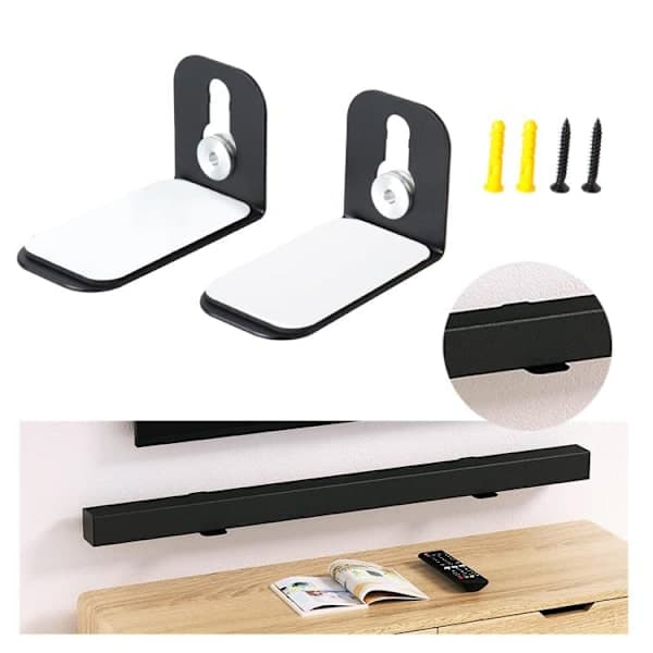 Universal L-design vægbeslag til soundbar - sort