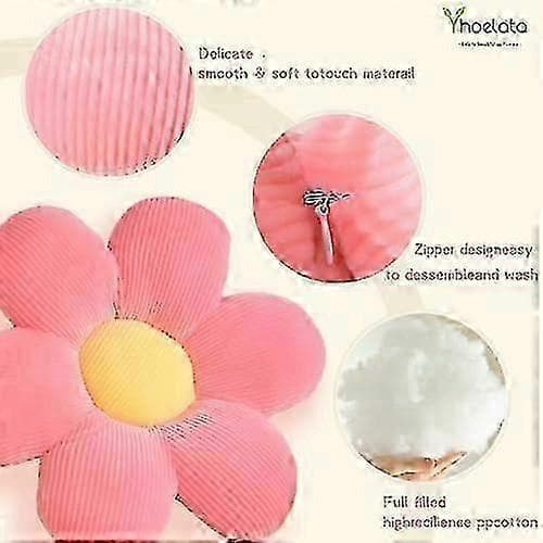 Vit blomkudde, estetisk golvkudde för sovrum, dekorativ tusensköna kudde för barnrum, preppy dekorati Walkbee A B