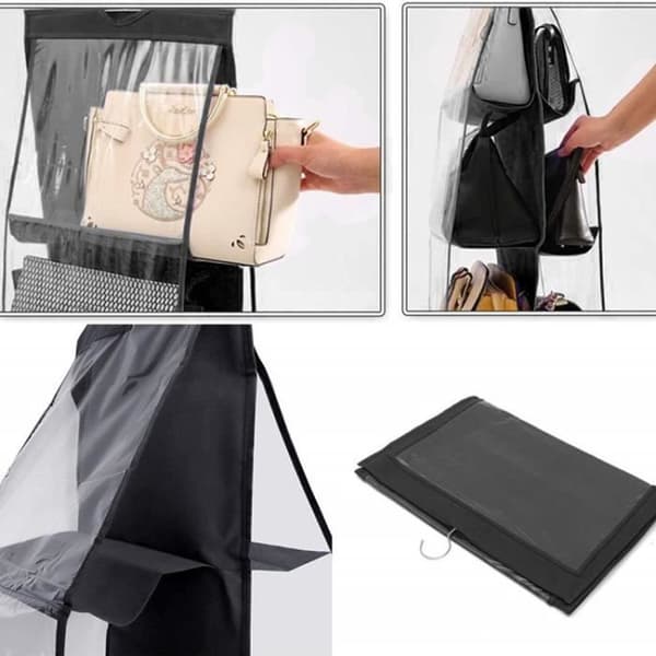 Hängande förvaringsväska - Ej specificerad - 2-pack - 6 fickor - Transparent PVC - 35x35x90cm