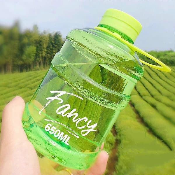 Mini Liten Ren Hinkkopp Plast Vattenkopp Fancy [Transparent Grön] 650ml Enkel Kopp