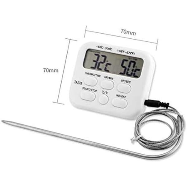 LCD digitalt termometer hygrometer, elektronisk termometer, probefødevaretermometer