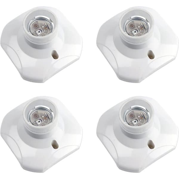 LED-lampsockel - 220-240V - E27-skruv - Vit - 4 stycken