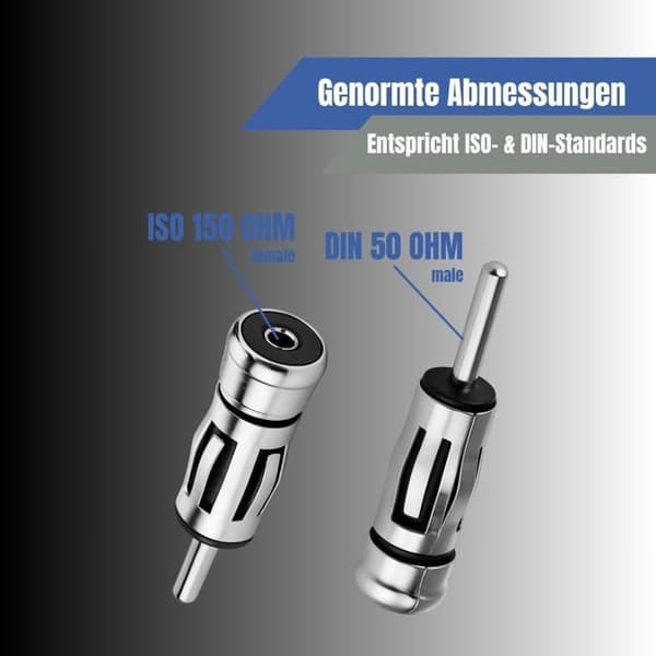 DIN Han til ISO Hun Metal Antenneadapter 50 til 150 Ohm til Klassiske Bilradioer