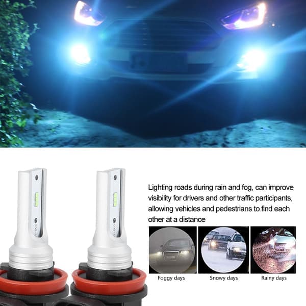2 stk 72W 8000K isblå supersterk dekoding bil LED tåkelyspære for H11 H8