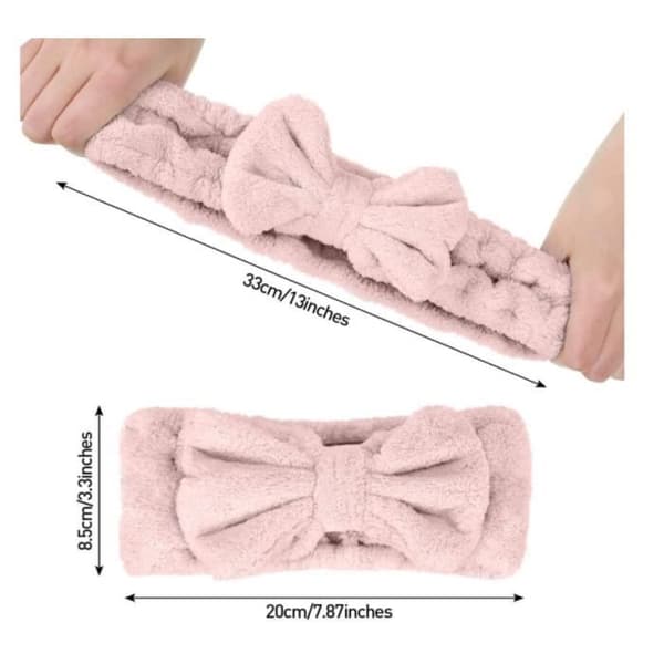 Spa-hårbånd - Ikke specificeret - 2 stk - Koralfleece - Elastisk - Sløjfe