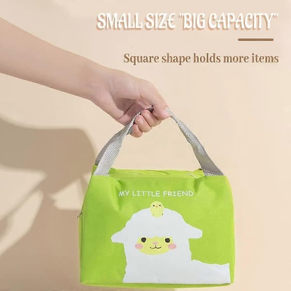 1 stk. lunsjpose, mini isotermisk lunsjpose, kjølebag barn, piknikpose søt, vanntett lunsjpose, sammenleggbar lunsjpose