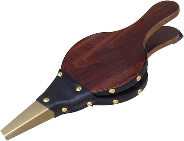 Peisbelg, vedblåser, peisbelg, vedbelg, med stropp