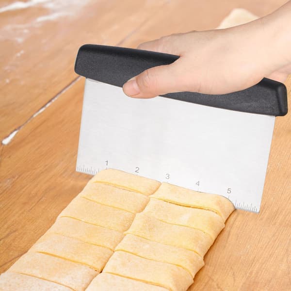 Deigskrape og kutter i rustfritt stål, bakeredskap, deigskrape, multifunksjonell kake- og pizzaskrape