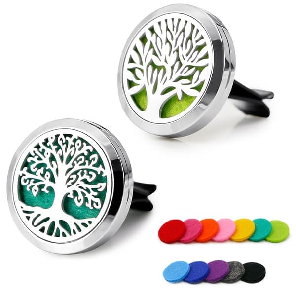 2 stk 30 mm bildiffuserventilklips, aromaterapi eterisk oljediffuser med magnetisk lukking, vaskbare puter for eterisk oljehobby, dobbel