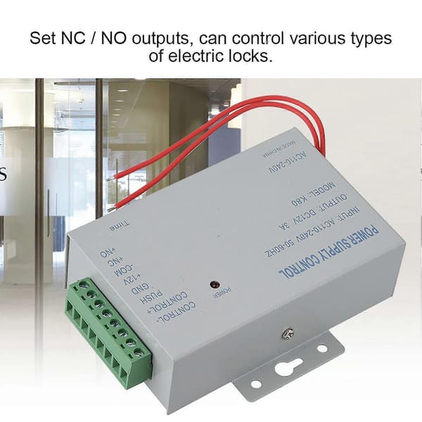 SSRGV Input AC110V-240V Output DC 12V 3A 30W Strømforsyningscontroller til dørkontrolsystem