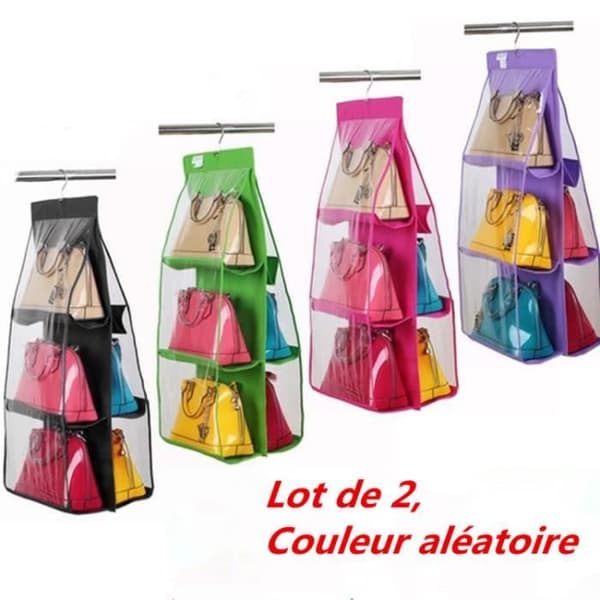 Hängande förvaringsväska - Ej specificerad - 2-pack - 6 fickor - Transparent PVC - 35x35x90cm