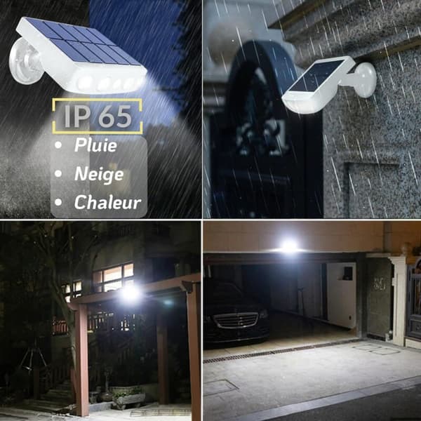 Solcellsdriven rörelsesensorlampa – IP65 vattentät COB LED 5000 lumen med snabbladdande panel