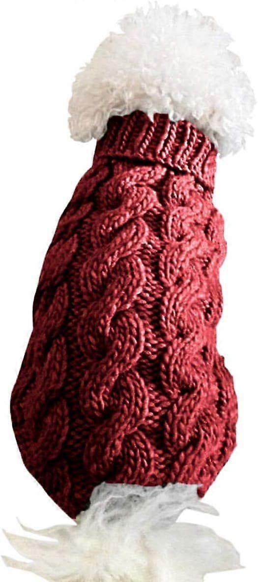 1 st Stickad Tröja med Halskrage för Hundar Vintervarmare Tjock Pullover Stickad Tröja Virkad Tröja Kläder
