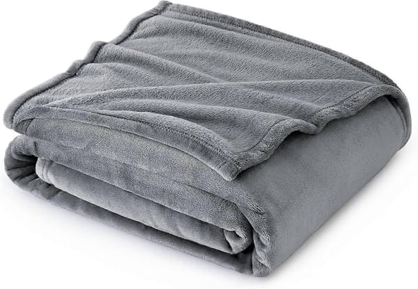Fleeceplaid til sofa - Bløde, hyggelige, luftige tæpper til seng, varme enkeltplaider til voksne, sølvgrå