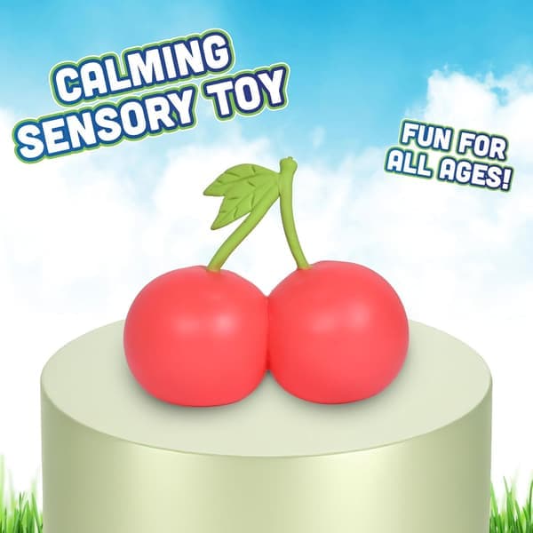 Jumbo kirsebær-squishy – 14 cm tvillingfrukt stressleke fidget sensorisk for barn og voksne