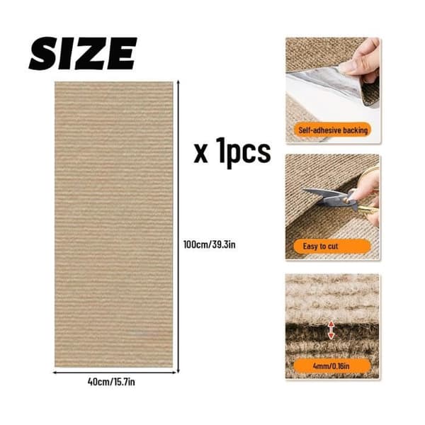 Klösmatta - Självhäftande - Beige - Non-woven tyg - Inomhus