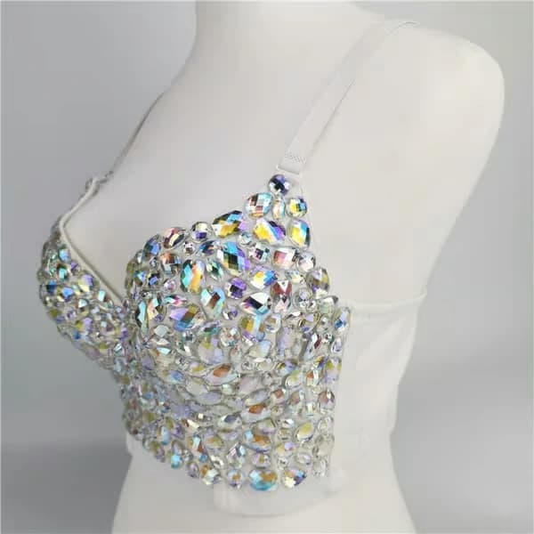 Glitrende bh-top til kvinder, danse-crop-tops