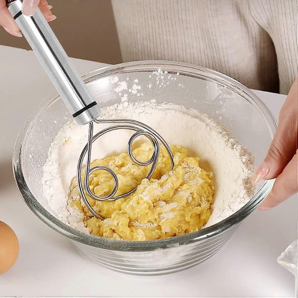 2 stk. Eggvisp, manuell multifunksjonsmikser, enkel og dobbel ringmikser, mel- og eggmikser for matlaging og baking