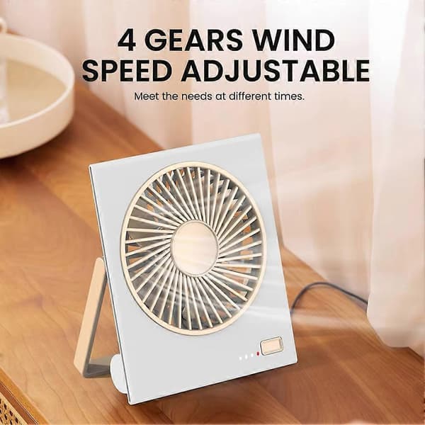 Bordventilator Bærbar USB Genopladelig Ventilator Mini Bærbar Ventilator A