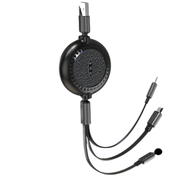 Uttrekkbar Ladekabel, 3 i 1 Multi USB Hurtiglader Co