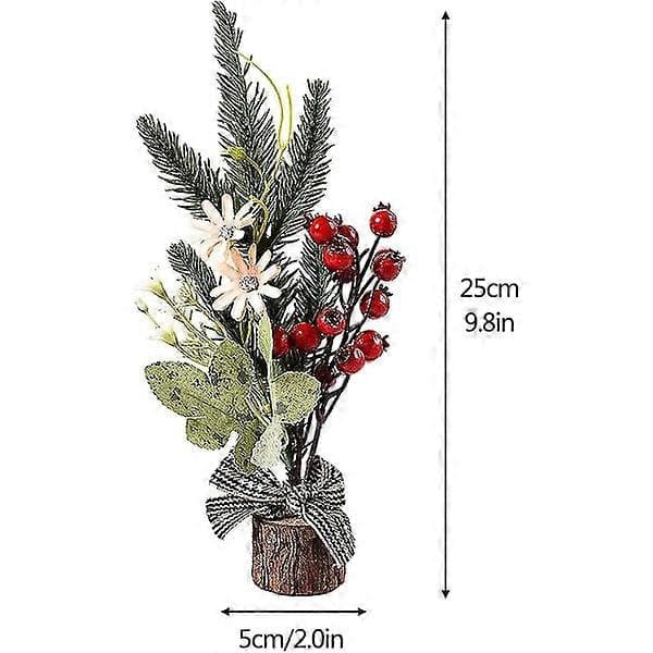 Sæt med 2 miniature kunstige juletræer, 24 cm