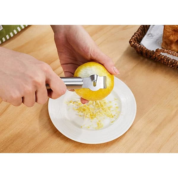 Sitruszester i rustfritt stål med kanalblad, sitrus- og appelsinskreller, fruktskreller