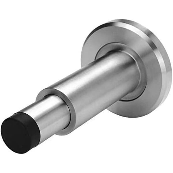 Deluxe justerbar solid dørstopper i 304 rustfritt stål + kraftig dørstopper i gummi