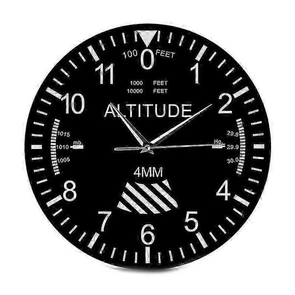 Altimeter Väggklocka Spårning Pilot Flygplan Höjdmätning Modern Väggklocka Klassiskt Instrument Heminredning