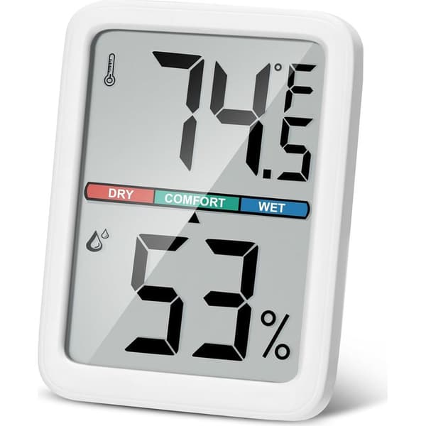Digitalt termometer-hygrometer, indendørs fugtighedsvægtermometer med
