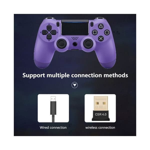 Trådløs Bluetooth PS4-kontroller – Premium Sølv, Dobbel Vibrasjon, Ergonomisk Kontroller, Oppladbart Batteri Argent premium