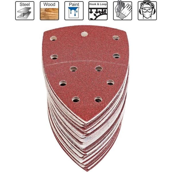 60 triangulära slippapper, triangulärt slippapper, musslip, 105 x 152 mm, korn P40/60/80/120/180/240