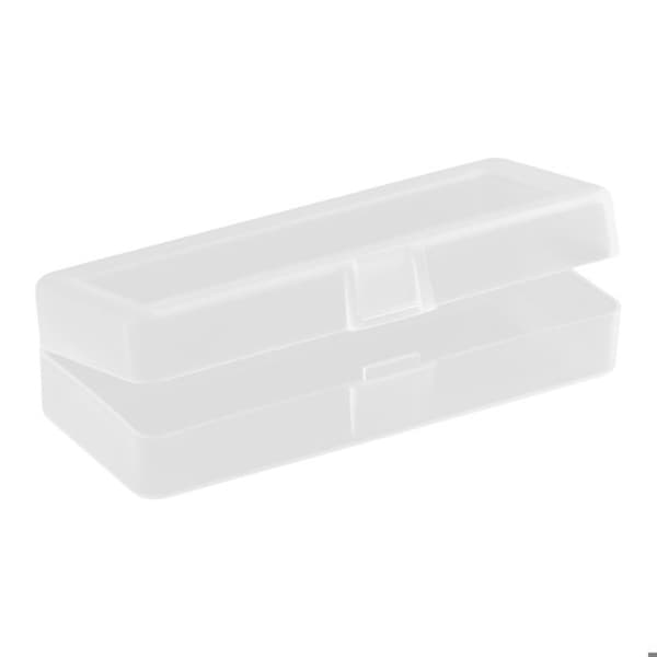 Gennemsigtig rektangulær opbevaringsboks med låg, klar PP-plastboks, 125*50*32mm