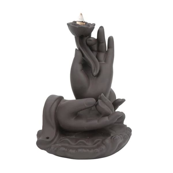 Kaskade Røgelsesbrænder - 1 stk, Lotus - Tilbageløbsrøgelsesholder - Buddha Hånd Røg - Yoga Kontor