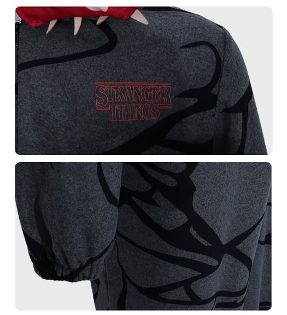 Demogorgon Kostym Onesie - Stranger Things Fleece Pyjamas, Varma Halloween Jul Sovkläder S