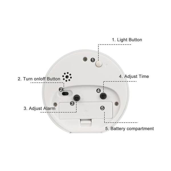 Väckarklocka - Plast - Batteridriven - 1 styck - 9,5 cm - Rosa