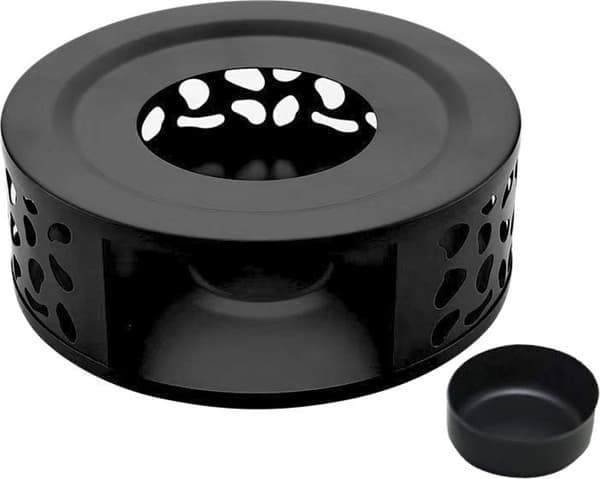 Telysholder – Tekannevarmer – Varmer – Rustfritt stål – Svart – 15 cm