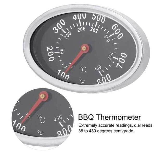 Grill ryger termometer urskive grill temperaturmåler, kulgasgrill varmeindikator