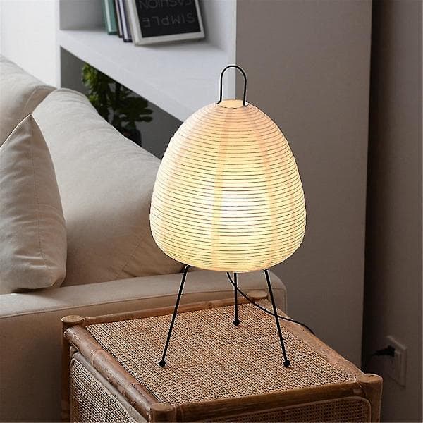 Japansk rispapperslampa LED bordslampa vardagsrum sovrum sängbord studenthotellresidens stativ