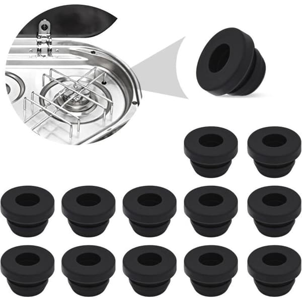 12 rustfri gummispidser til Dometic campingovne, 5 mm