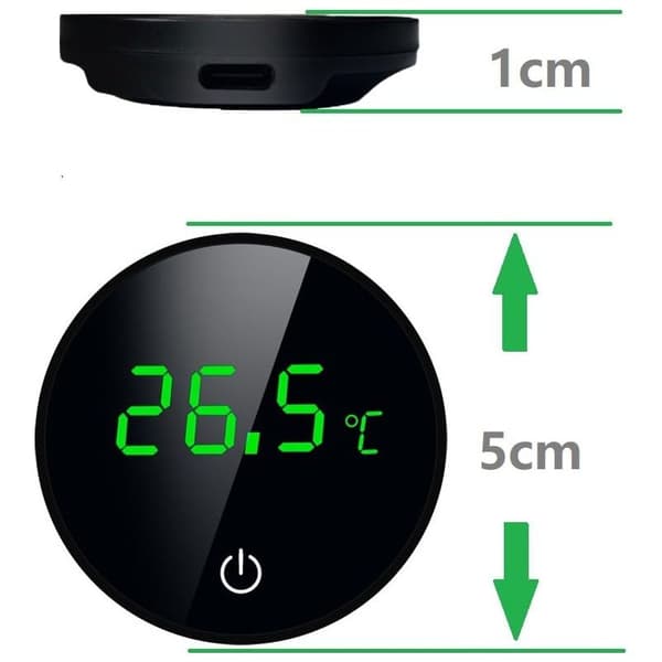 Akvarietermometer, berøringsskjerm LED-display akvarietermometer, høy presisjon, oppladbart