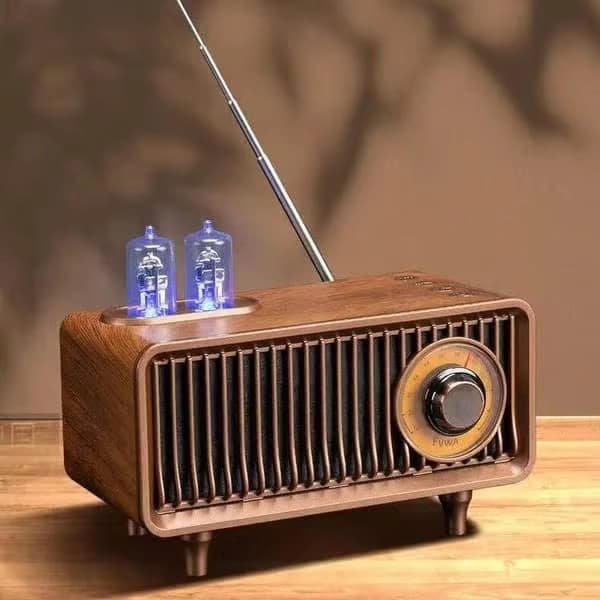 Retro Klassisk AM FM-radio med Bluetooth-högtalare, Vintage Trä