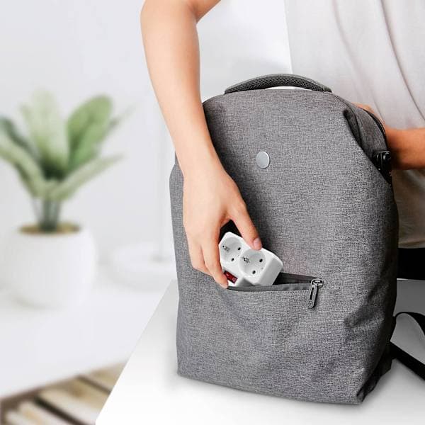Strømpluggadapter - Dobbel strømplugg med bryter 3800W for kontor, hjem og reise - EU-plugg 2-pakning